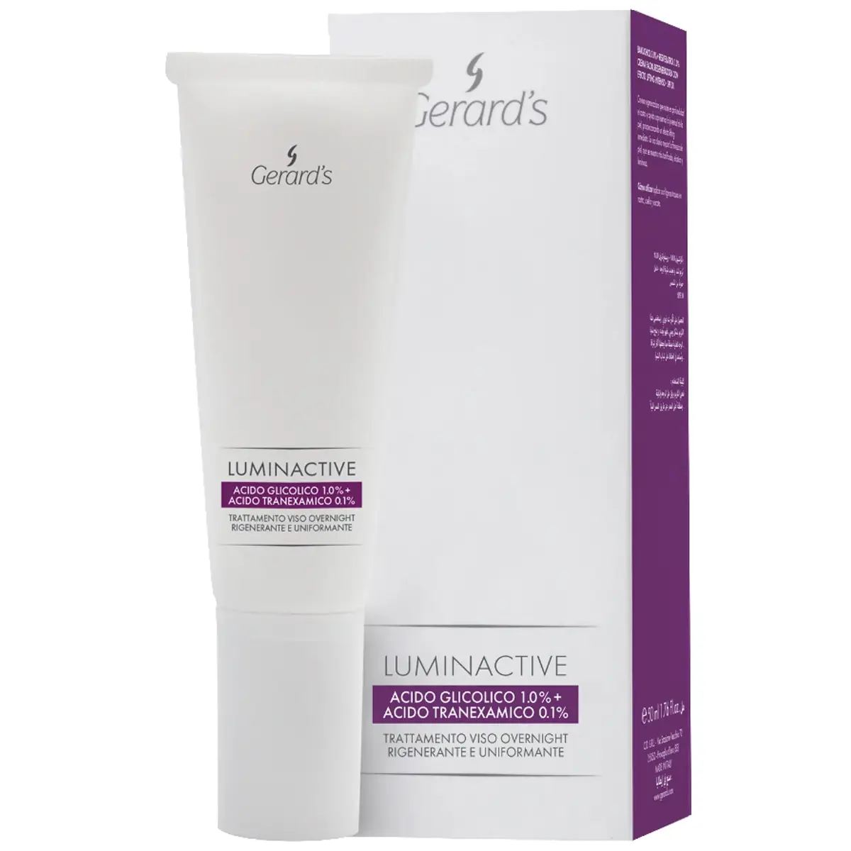GERARD’S Luminactive Glycolic Acid, Tranexamic Acid Восстанавливающий и разглаживающий ночной крем для лица, 50 мл